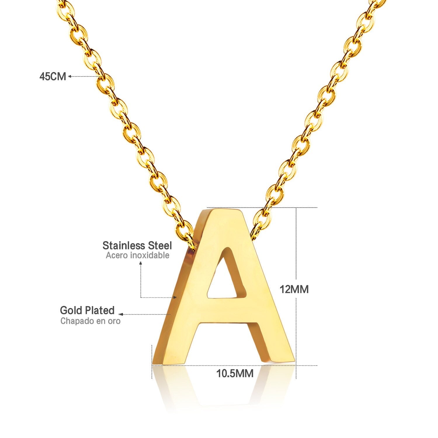 ASON Delicate Classic Style Initial 26 Letters Alphabet Chain Pendant Necklace Stainless Steel Gold Color Jewelry Chokers asonjewelry